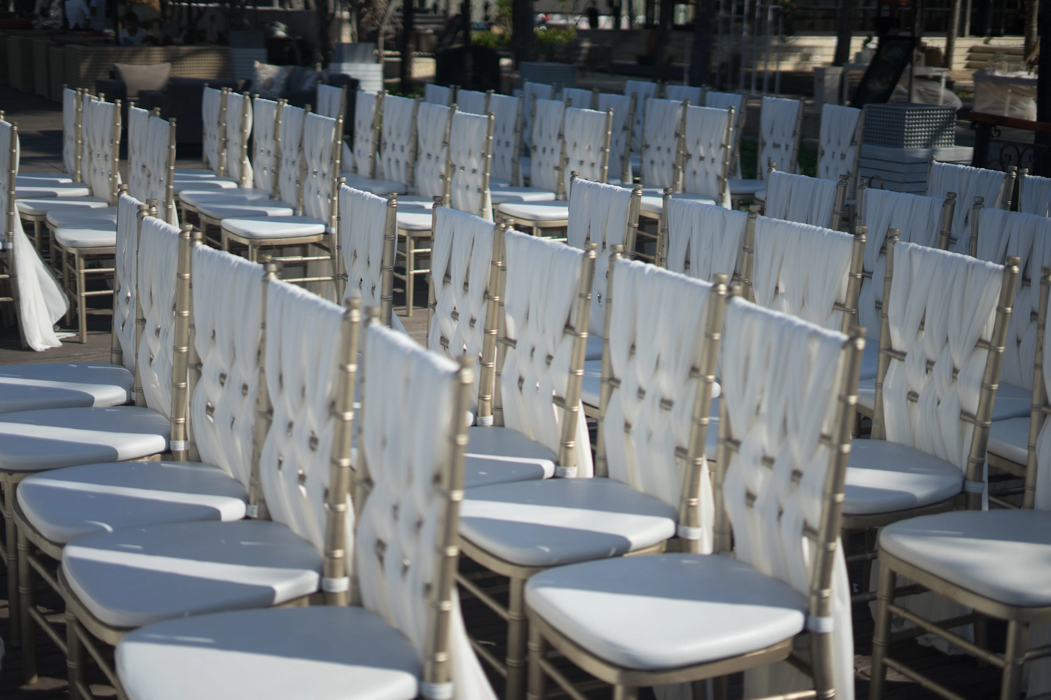 Gold Chiavari chairs for elegant events